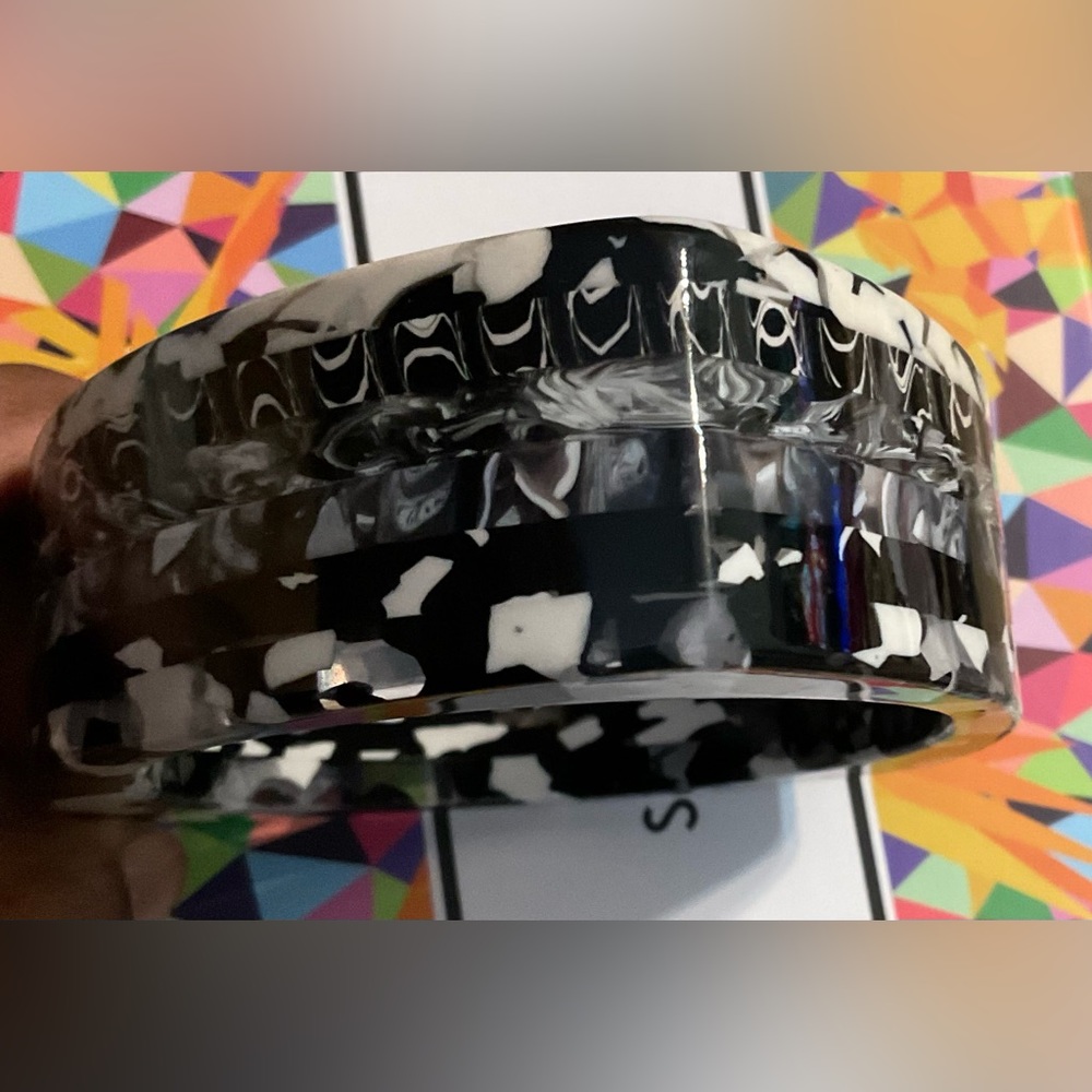 Sassy Jones New Zaria Irregular Mixed Bangle - Dalmata Marble